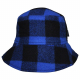 Swanndri SS24 Wool Crusher Bucket Hat Blue/Black Check L-XL