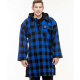 Swanndri Original Mens Wool Bush Shirt Lace Front Blue/Black Check