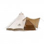 Naturehike Brighten 20 6 Person Cotton Pyramid Glamping Tent Quicksand Gold