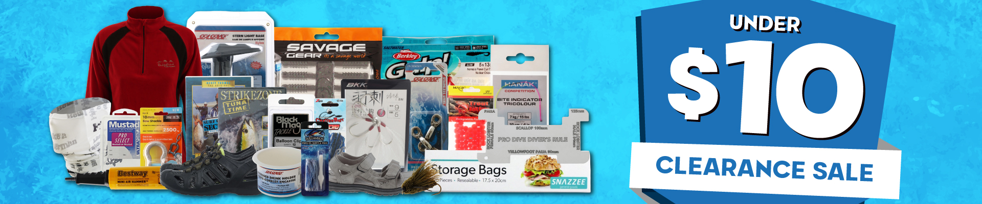 Under $10 Clearance Sale Banner