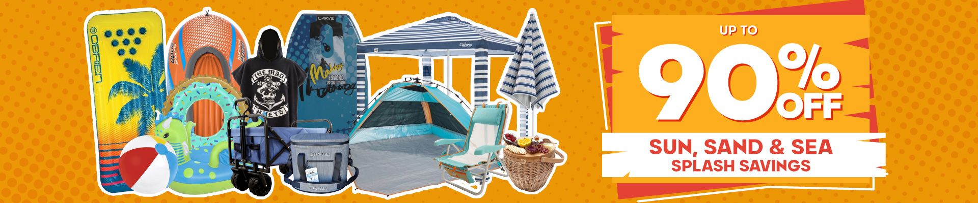 Sun, Sand & Sea Splash Savings Banner