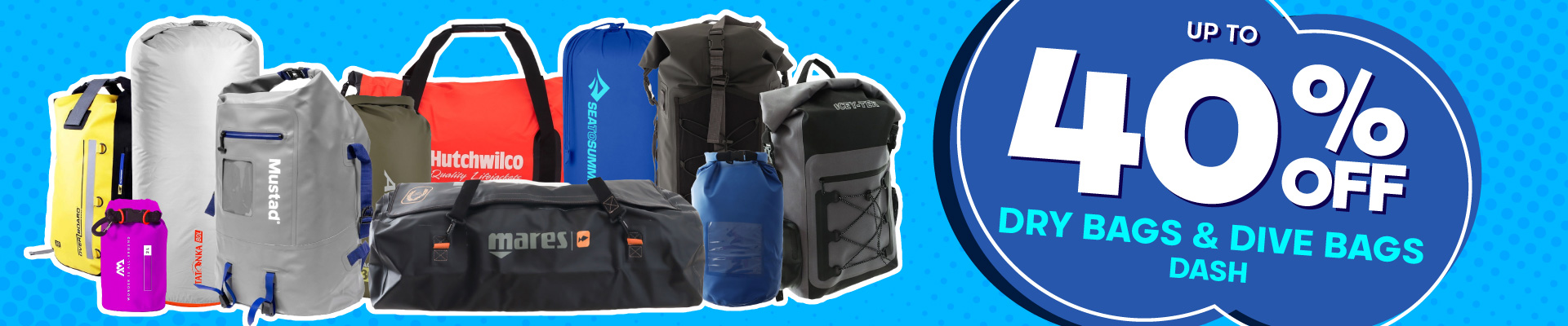 Dry Bags and Dive Bags Dash Banner