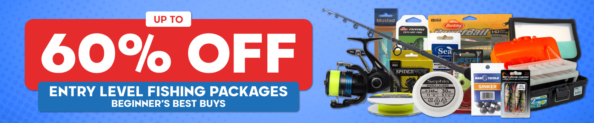 Entry Level Fishing Packages Beginner’s Best Buys Banner