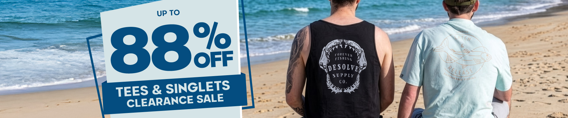 Tees and Singlets Clearance Sale Banner