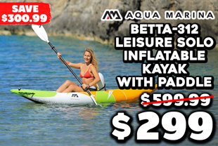Aqua Marina Betta-312 Leisure Solo Inflatable Kayak with Paddle 10ft 3in