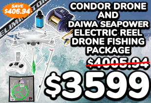 Condor Drone and Daiwa Seapower Electric Reel Drone Fishing Package 8ft PE5-8 3pc