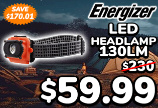 Energizer Waterproof Shockproof LED Headlamp 130LM