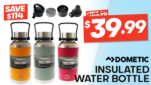 Dometic Thermo Insulated Water Bottle 1920ml with Lid Attachments