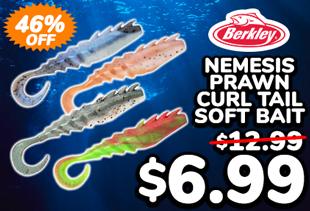 Berkley Gulp Nemesis Prawn Curl Tail Soft Bait 12.5cm Qty 3