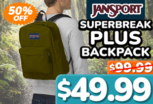 JanSport SuperBreak Plus Backpack 26L Army Green