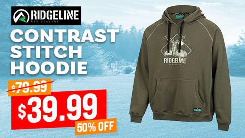 Ridgeline Contrast Stitch 300gsm Fleece Hoodie Forest