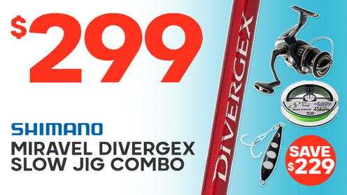 Shimano Miravel 4000 XG Divergex Slow Jig Combo with Braid and Lure 6ft 6in PE1.5 1pc