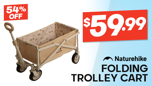 Naturehike Compact Folding Trolley Cart 60L 75kg Capacity