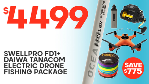 SwellPro Fisherman FD1+ Daiwa Tanacom Waterproof Electric Drone Fishing Package 8ft 10-15kg 2pc