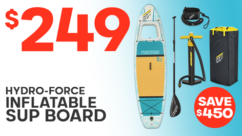 Hydro-Force Panorama Inflatable Stand Up Paddle Board with Underwater See-Thru Window 11ft 2in