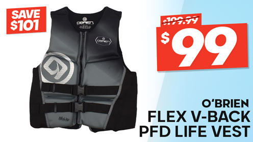 O’Brien Flex V-Back LTD Mens PFD Life Vest Black/Grey