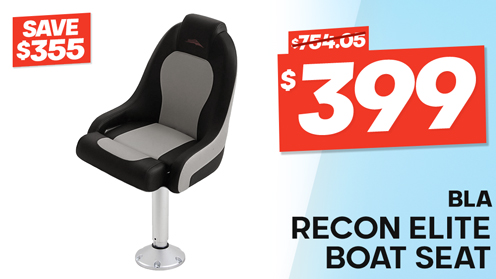 BLA Anglapro Recon Elite Boat Seat with Flip-Up Bolster and Boat Seat Pedestal