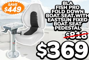 BLA Fish Pro Fold Down Boat Seat with Eastsun Fixed Boat Seat Pedestal