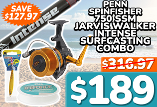 PENN Spinfisher 750 SSM Jarvis Walker Intense Surfcasting Combo with Line and Jig 14ft 8-15kg 3pc