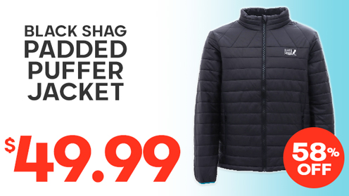 Black Shag 200gsm Padded Puffer Jacket