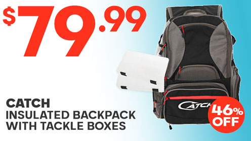 Catch Tackle Backpack with Insulated Compartment and Tackle Boxes