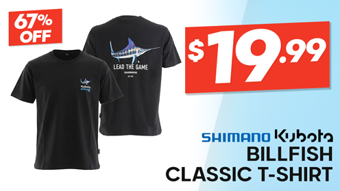 Shimano Kubota Billfish Classic 2025 Lead The Game Mens T-Shirt Black