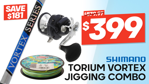 Shimano Torium 16A HG  Vortex OH Jigging Combo with Braid 5ft 5in 15-24kg 1pc