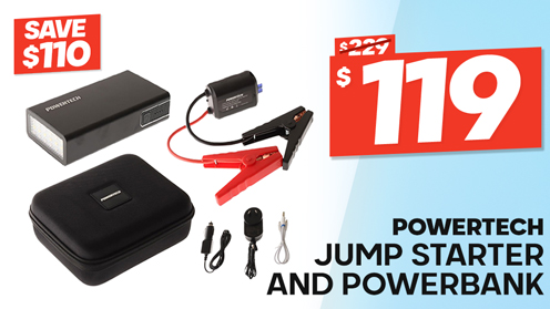 Powertech Glovebox Lithium Polymer Jump Starter and Powerbank 12V 450A