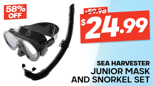 Sea Harvester Freediver Junior Mask and Snorkel Set Black