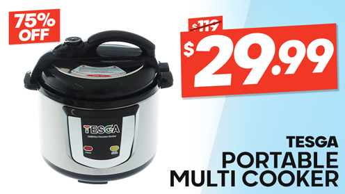 TESGA Portable Electric Pressure Multi Cooker 2.8L 24v / 230 vac
