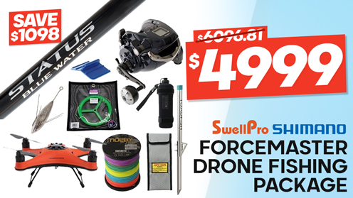 Swellpro FD1S Shimano Forcemaster Electric Drone Fishing Package 8ft 24-37kg 3pc