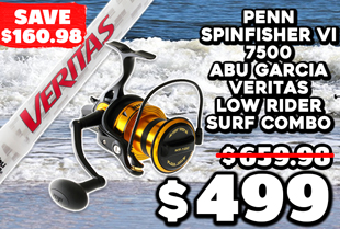 PENN Spinfisher VI 7500 Abu Garcia Veritas Low Rider Surf Combo 14ft 6in 8-15kg 3pc