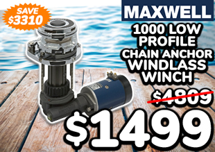 Maxwell 1000 Low Profile Chain Anchor Windlass Winch 6-10mm 12V 1000W