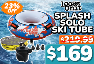 Loose Unit Splash Solo Ski Tube with Rope and Pump