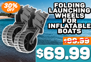 Folding Dinghy Launching Wheels for Inflatable Boats Grey