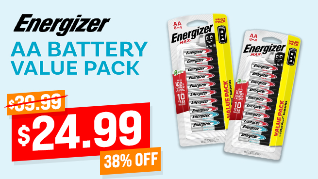 Energizer Max with Max Plus AA Alkaline Battery 24-Pack