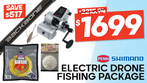 PENN Fathom 80 Shimano Backbone Electric Drone Fishing Package 8ft 24kg 2pc