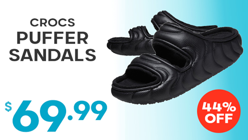 Crocs Classic Cozzzy Puffer Sandals Black