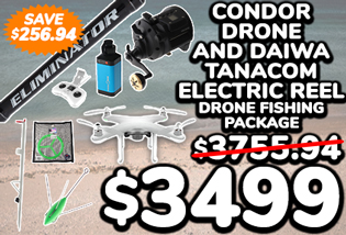 Condor Drone and Daiwa Tanacom Electric Reel Drone Fishing Package 8ft PE5-8 3pc