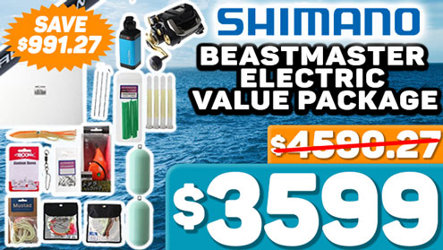 Shimano Beastmaster 12000 Ultimate Electric Deep Drop Value Package 6ft 80-130lb 2pc