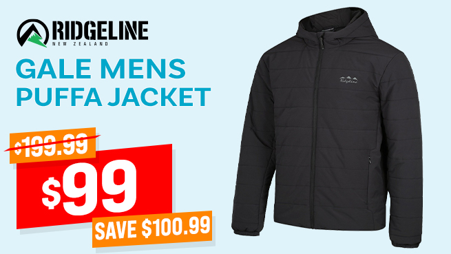 Ridgeline Gale Mens Puffa Jacket Black