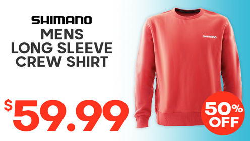 Shimano Lead The Game Mens Long Sleeve Crew Shirt Snapper