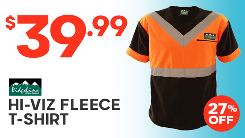 Ridgeline Forestry Spec Hi-Viz Fleece T-Shirt Black/Orange/Reflective