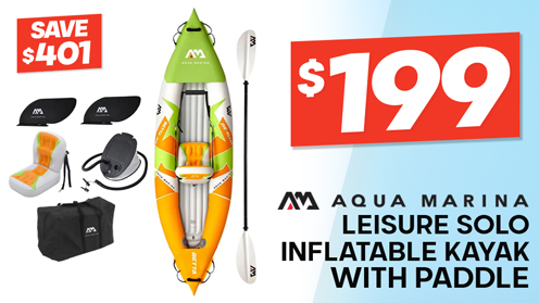 Aqua Marina Betta-312 Leisure Solo Inflatable Kayak with Paddle 10ft 3in