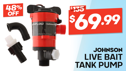 Johnson Twin Port Livewell to Washdown Live Bait Tank Pump 500GPH