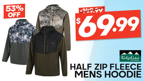 Ridgeline Ascent Half Zip Softshell Fleece Mens Hoodie